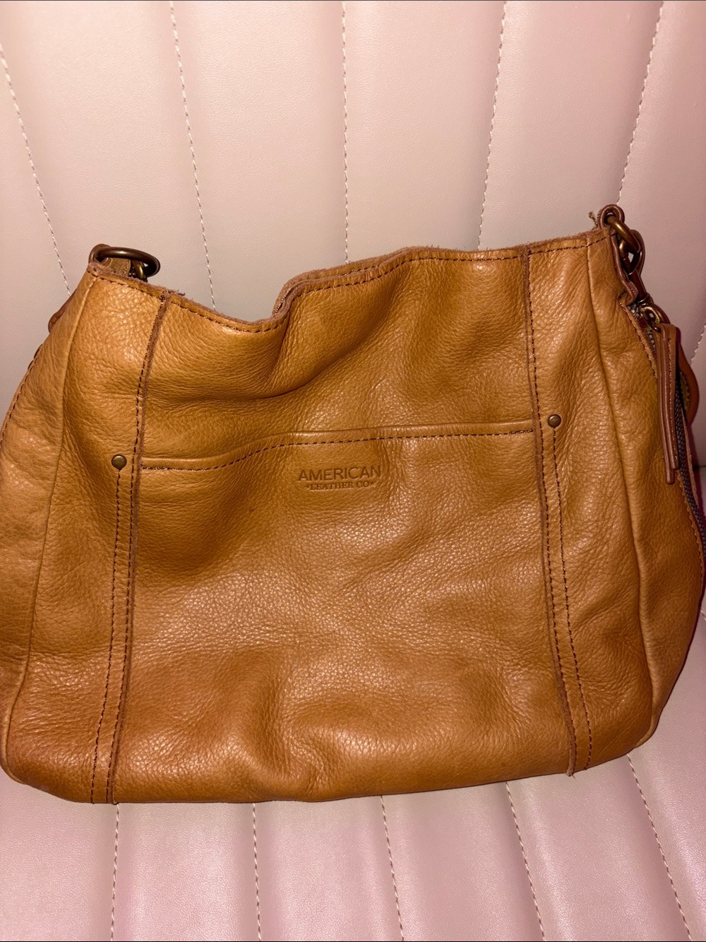 American Leather Co. Ultra rift tan Leather Shoulder Bag